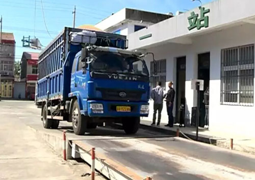 金湖縣秋糧收購現(xiàn)場(chǎng) 地磅秤正在工作